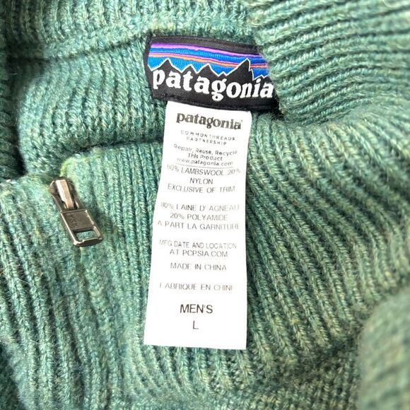 Patagonia Alpiniste Lambswool Sweater – Vintage Green, Size L - Picture 6 of 7